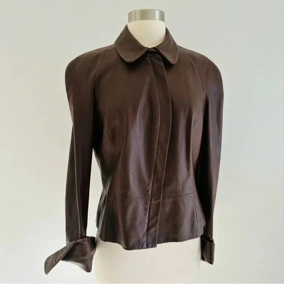 Salvatore Ferragamo Jackets & Blazers - Salvatore Ferragamo Genuine Leather Jacket Brown Italy S